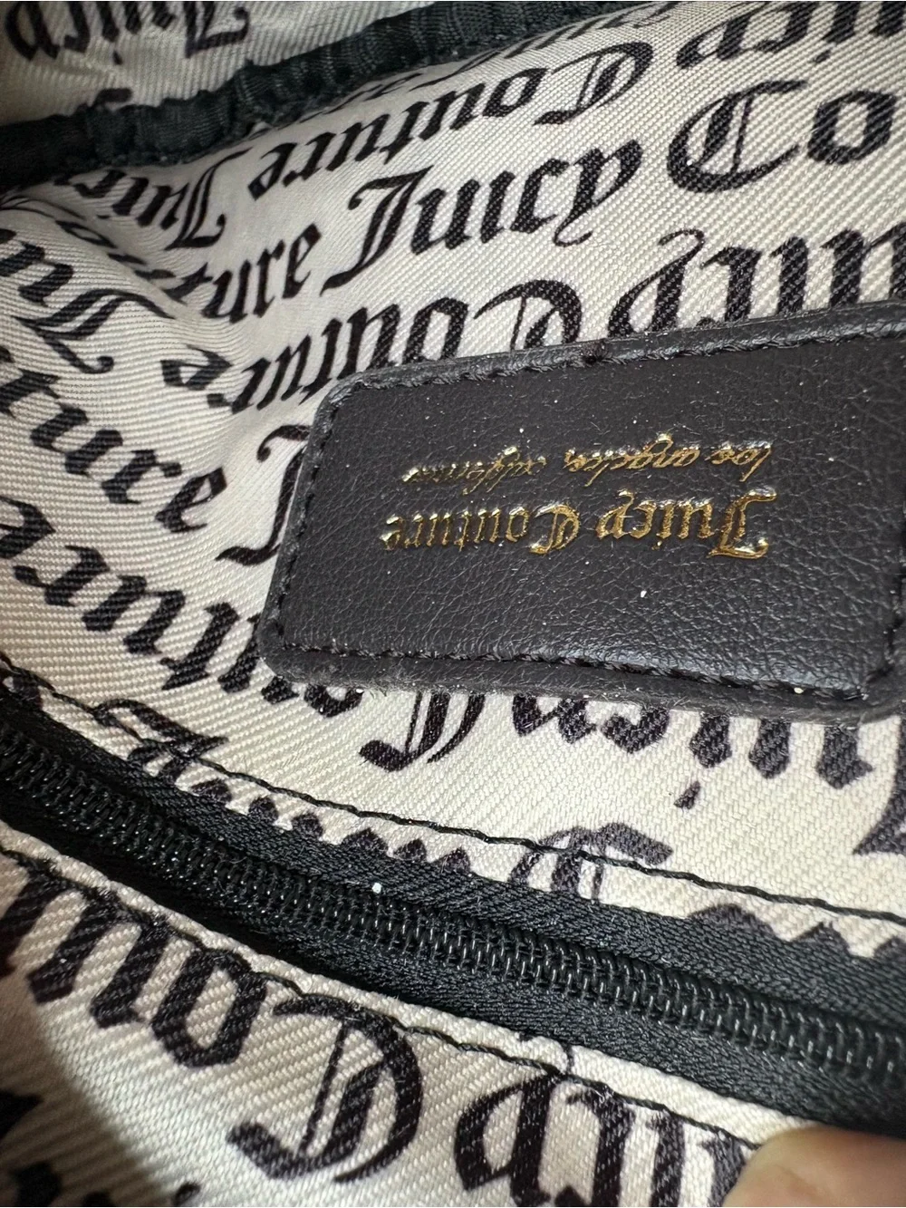 Juicy Couture Pink Suede Crossbody with Black Trim & Gold Accent